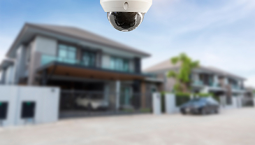 CCTV camera watching residential area